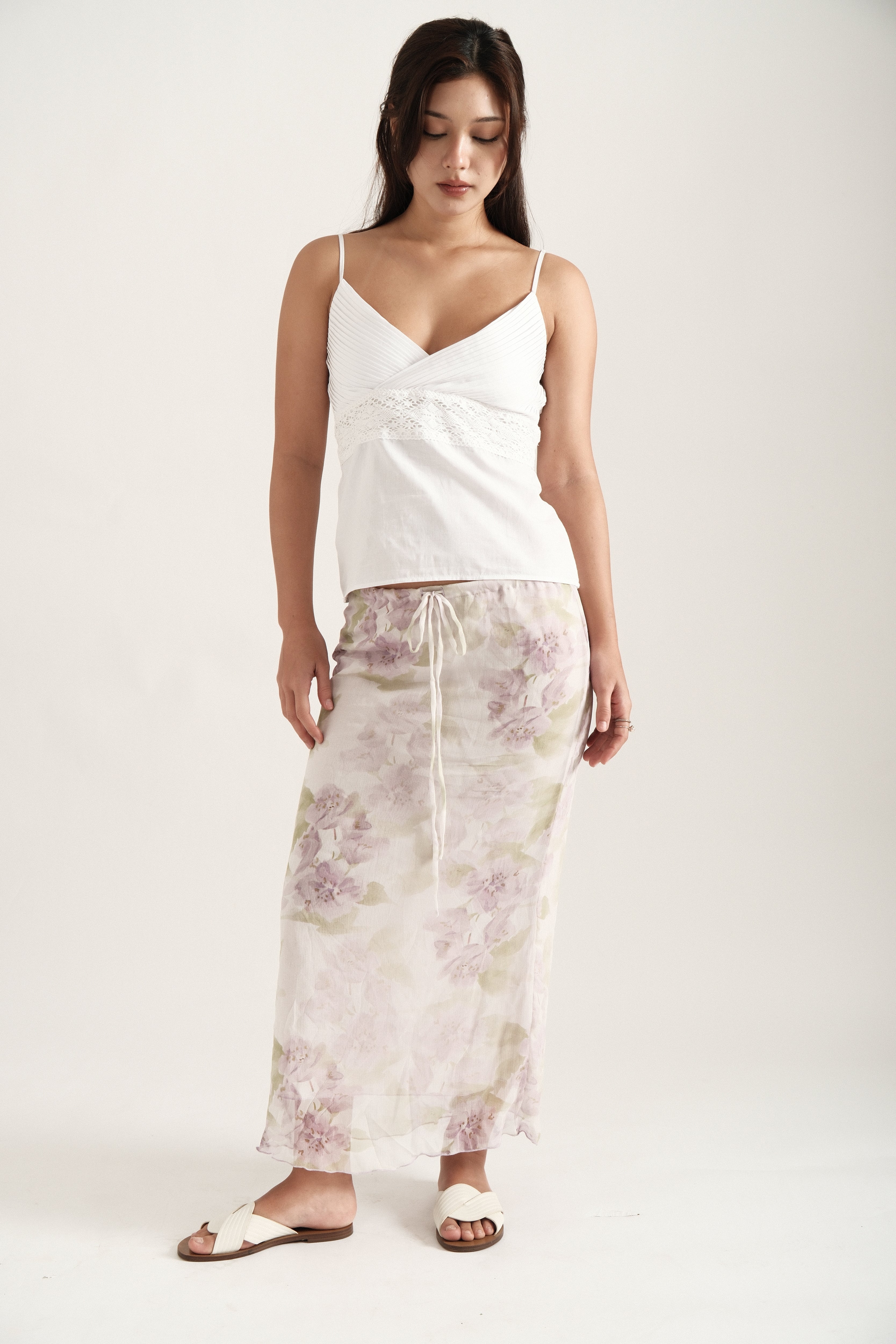 Spring Maxi Skirt in Lilac