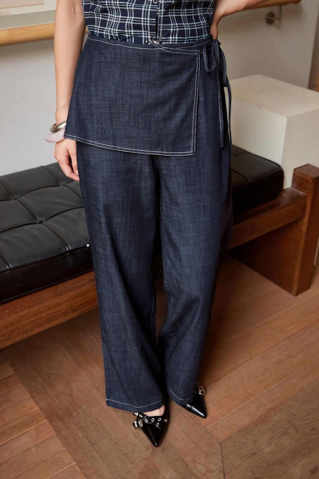 Leif Layered Pants in Deep Indigo