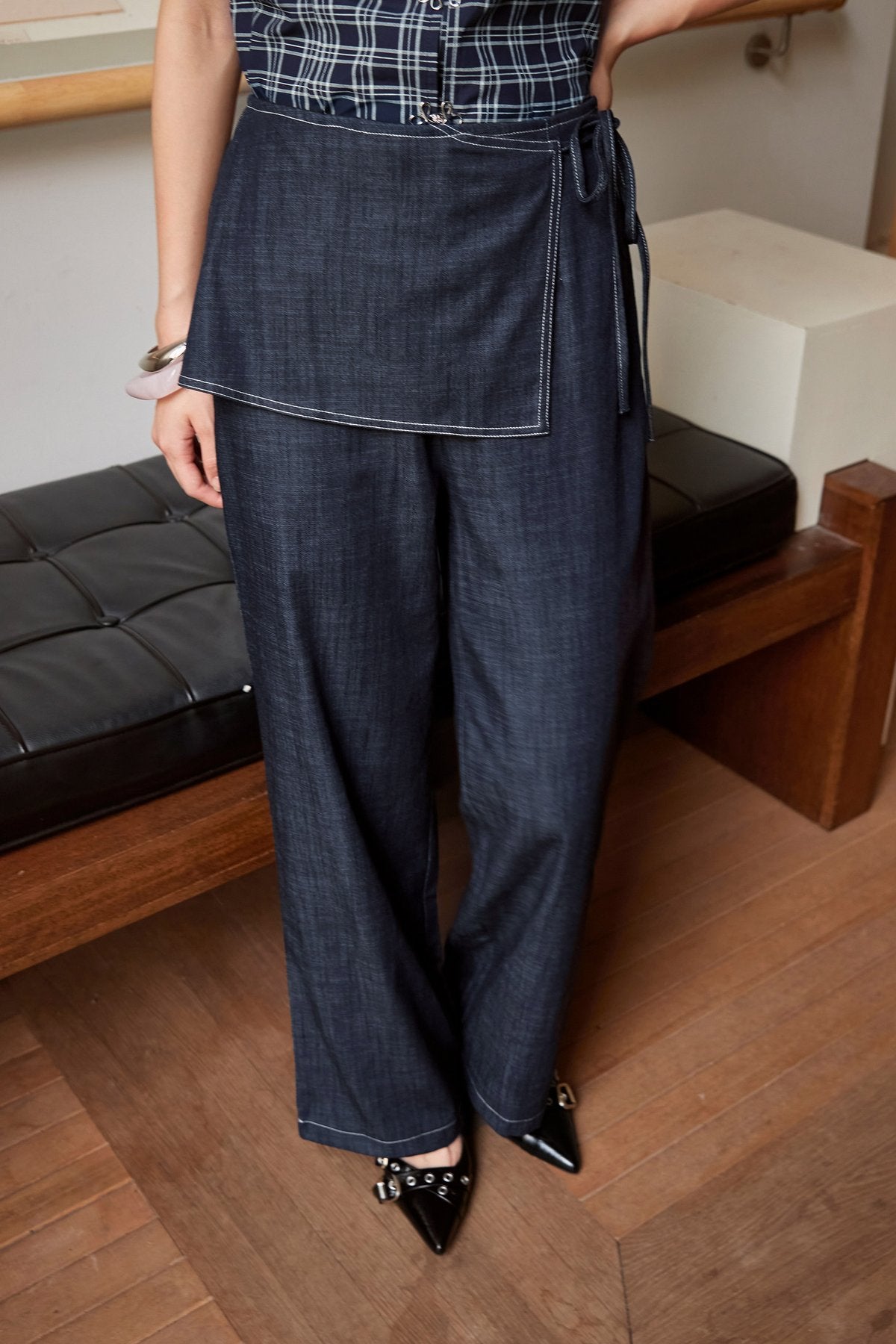Leif Layered Pants in Deep Indigo